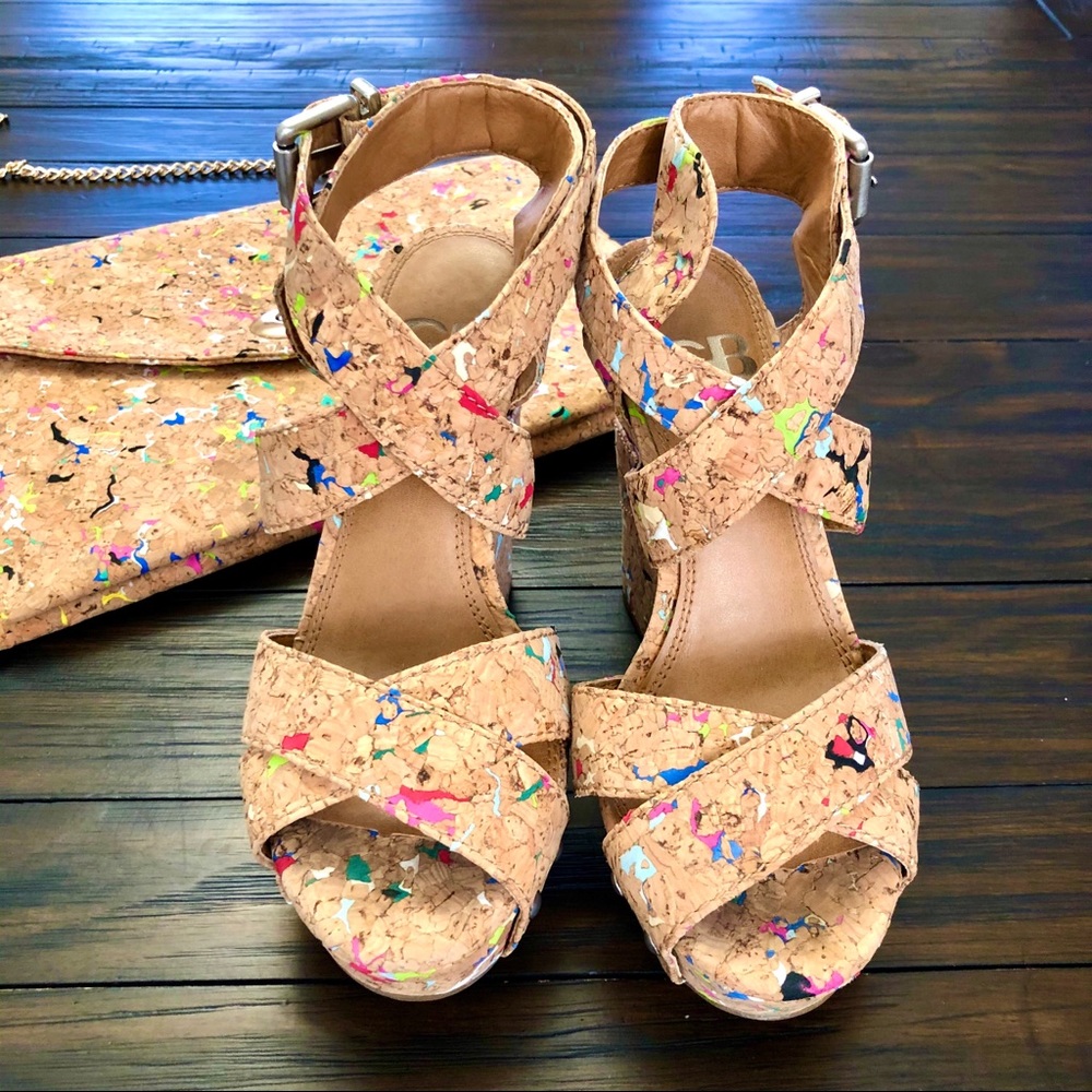 Gianni Bini | Cork splatter wedges